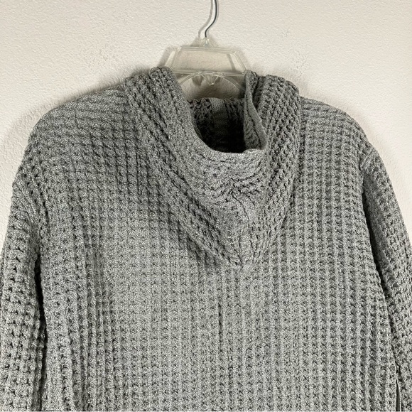 ONSEN Supima Waffle Bath Robe Hood Pockets Unisex NO BELT Cinder Gray Size S - Picture 11 of 14